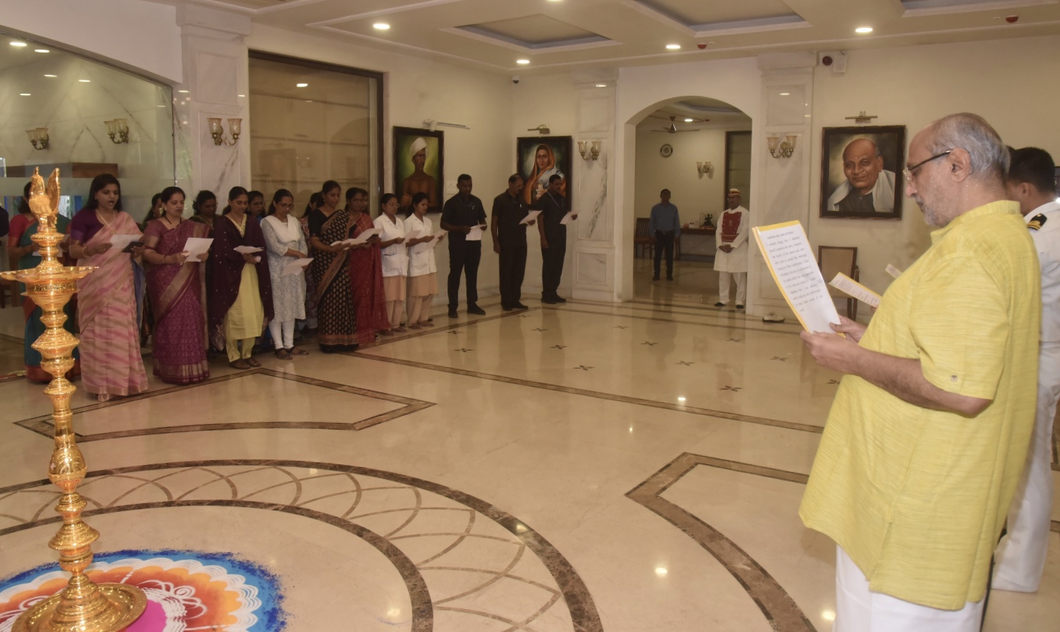 Governor pays tributes to Sardar Patel, Indira Gandhi Gives National Unity Pledge to staff, officers