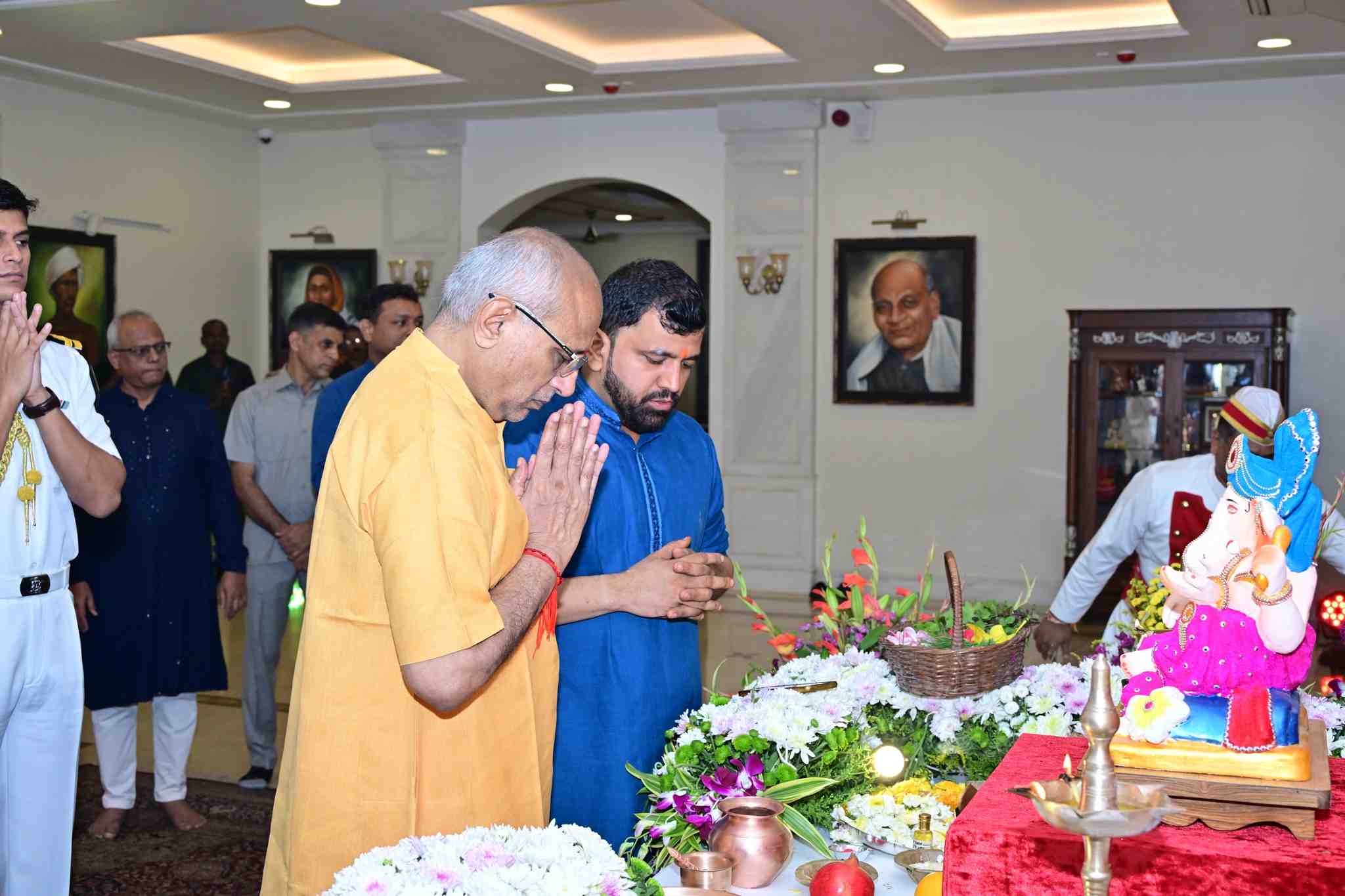 Ganesh Sthapana Raj BhavanGovernor Radhakrishnan performs Puja on Ganesh Chaturthi