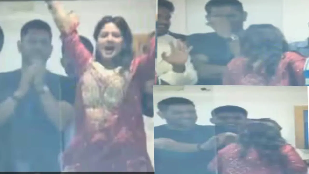 आनंदाने नाचणाऱ्या साक्षीला धोनीने बसवलं शांत