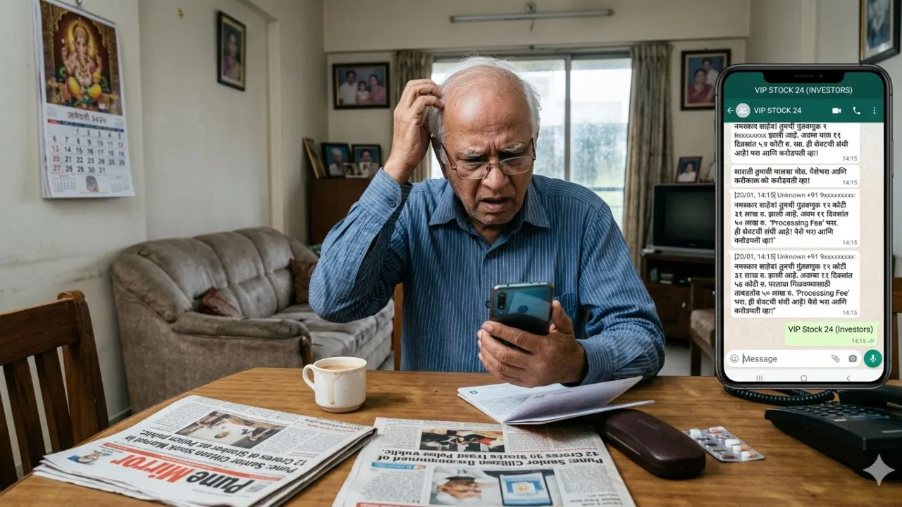 एका ७५ वर्षीय निवृत्त व्यावसायिकाची शेअर बाजारात गुंतवणुकीच्या बहाण्याने फसवणूक 